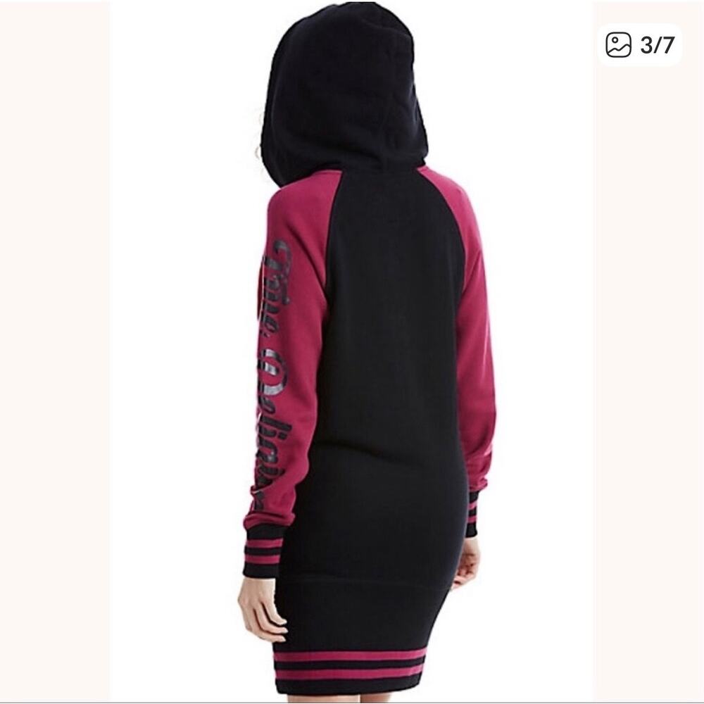 True Religion Half Zip Hoodie Women's Dress Black Magenta Size XL - Picture 11 of 12